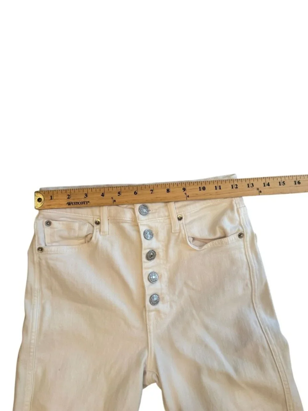7 for all mankind white women's jeans size 24 with stretch - Picture 5 of 6